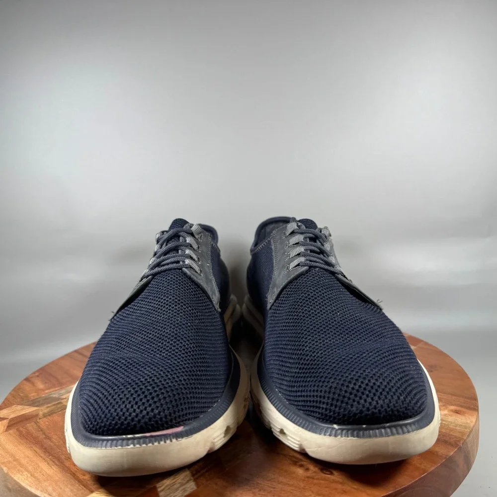 Johnston & Murphy XC4 Prentiss Navy Knit Leather Sneakers Mens 11.5 M 59-93656